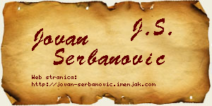 Jovan Šerbanović vizit kartica
